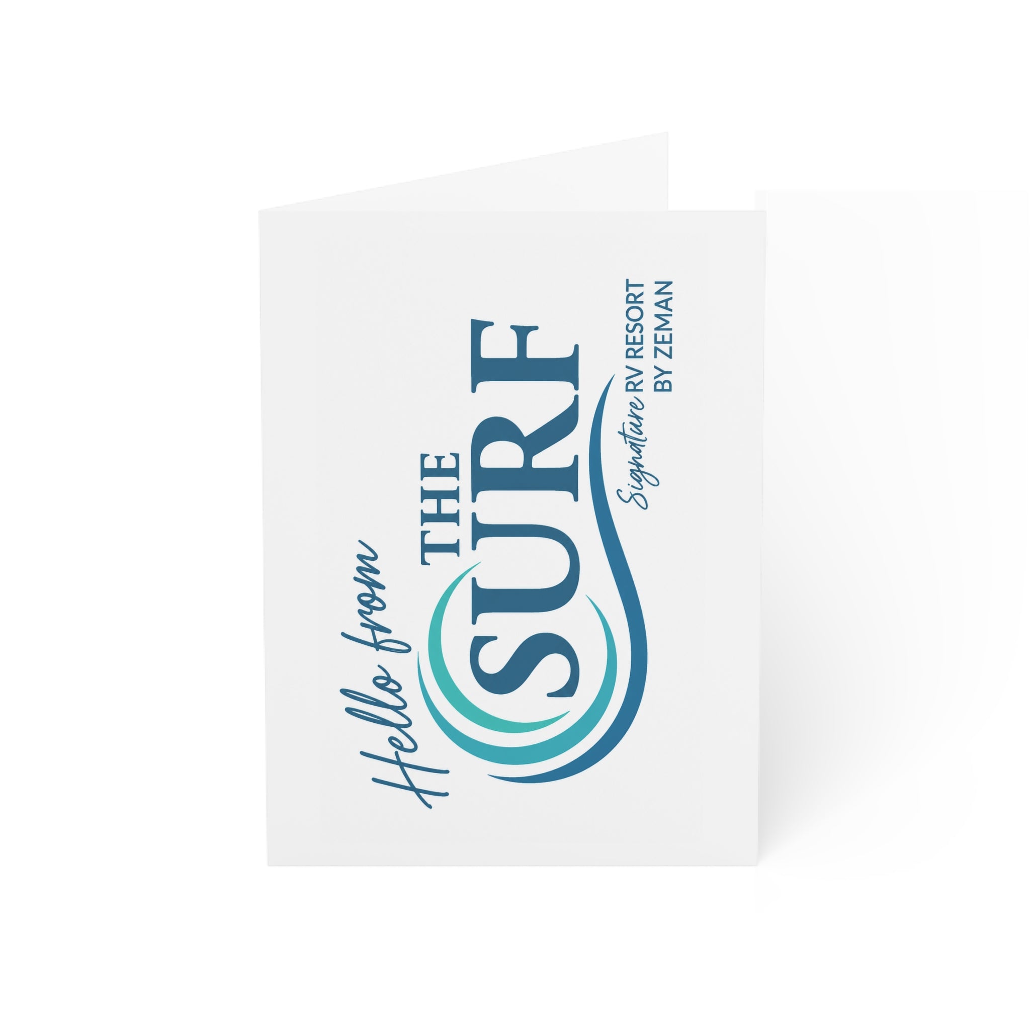 Hello From The Surf — Coastal Resort Greeting Card (Single or Multipack)